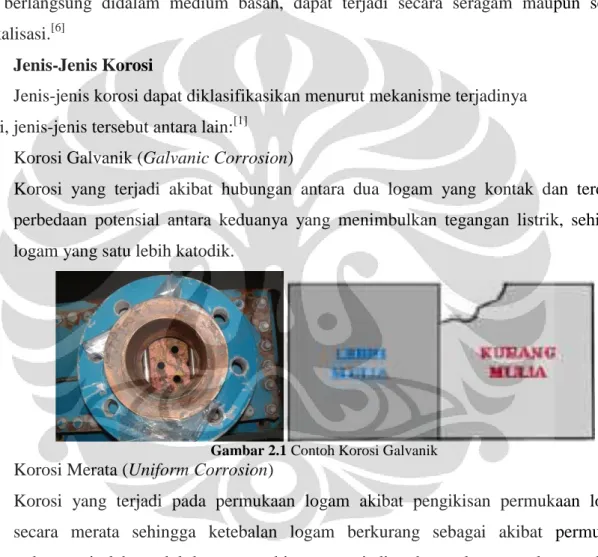 Gambar 2.1 Contoh Korosi Galvanik 