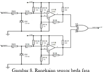 Gambar 8. Rangkaian sensor beda fasa 