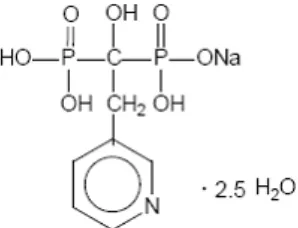 Gambar 3.1. Struktur Kimia Sodium Risedronat (Adachi dkk., 1994) 