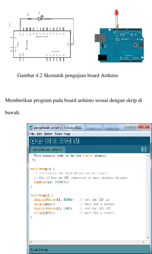 Gambar 4.2 Skematik pengujian board Arduino 