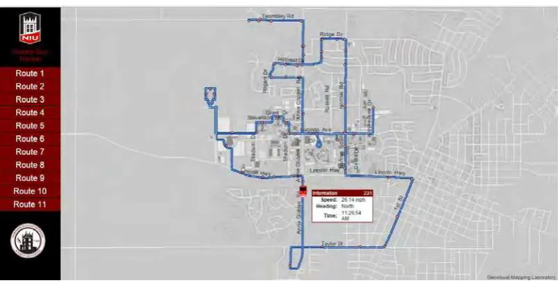 Figure 2.3- NIU bus tracking system- Route 5. 