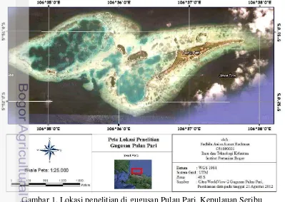 Gambar 1. Lokasi penelitian di gugusan Pulau Pari, Kepulauan Seribu