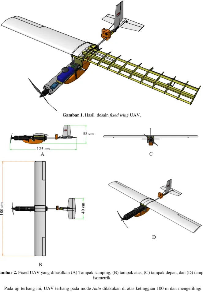 Gambar 1. Hasil  desain fixed wing UAV. 