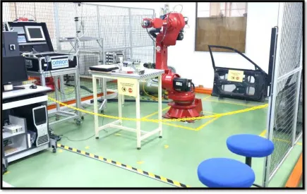 Figure 1.1 : The workspace area of COMAU Articulated Robot in Robotics Laboratory, UTeM