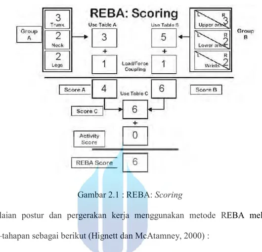 Gambar 2.1 : REBA: Scoring 