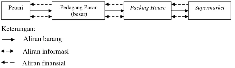 Gambar 3  Pola aliran dalam model 1 rantai logistik industri hortikultura 