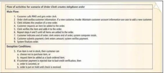 Gambar 2.10 Use Case Description  Sumber: Satzinger, Jackson, dan Burd (2005: 221) 