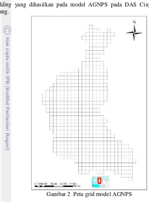 Gambar 2  Peta grid model AGNPS 