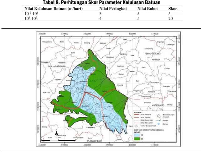 Tabel 8. Perhitungan Skor Parameter Kelulusan Batuan 