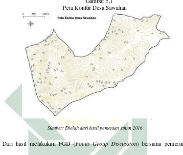    Gambar 5.1 Peta Kontur Desa Sawahan 