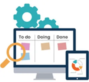 Gambar 1. Ilustrasi Metode Kanban Dalam Pendekatan Agile Development Cycle [20] 