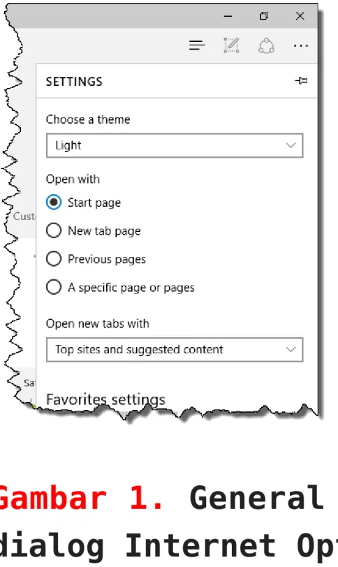 Gambar 1.  General tab kotak dialog Internet Options.