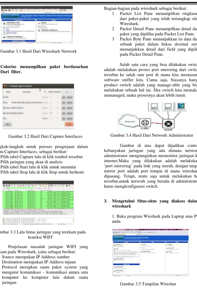 Gambar 3.1 Hasil Dari Wireshark Network 