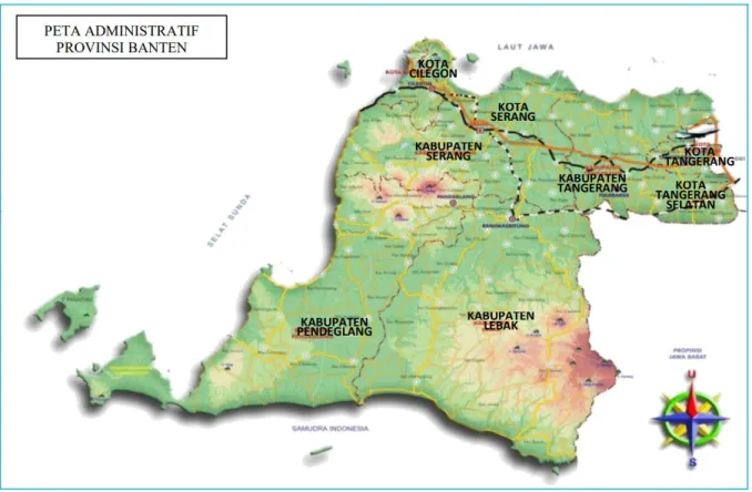 Gambar 1.1  Peta Administratif Wilayah Provinsi Banten 