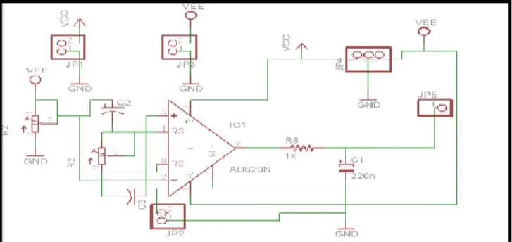 Gambar 3. Rangkain Skematik Sensor Glass Electrode  D.  Perancangan Rangkaian ADC 