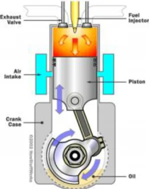 Gambar 2.1 Penampang Tengah ruang bakar mesian diesel 