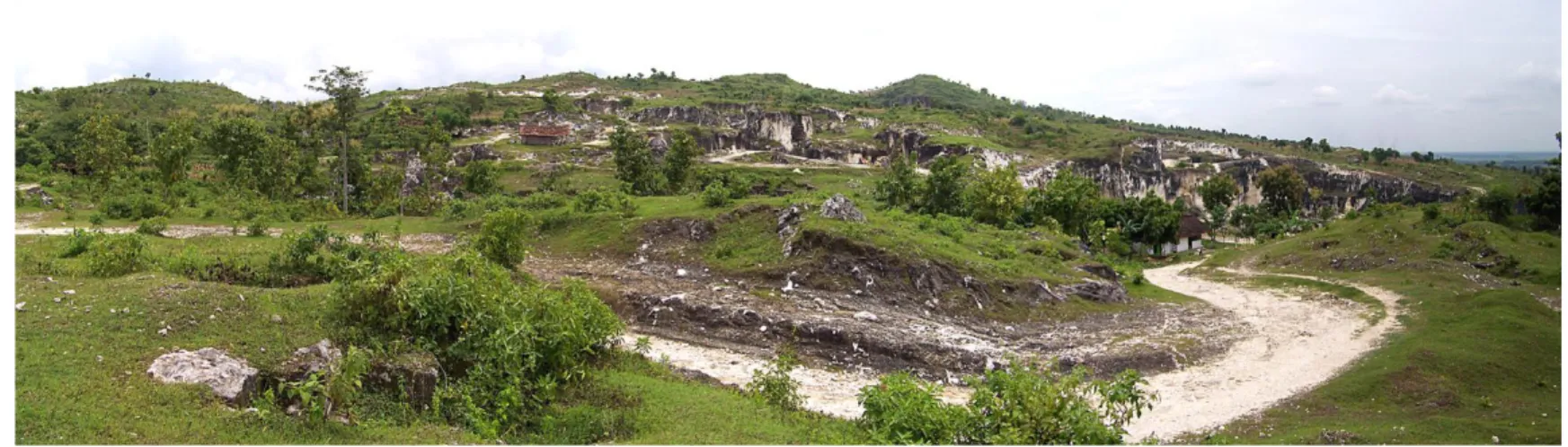 Gambar II-15 Bentang alam karst di Kecamatan Rengel, Kabupaten Tuban. (Dokumentasi: JM-PPK) 