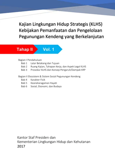 Kajian Lingkungan Hidup Strategis (KLHS) Kebijakan Pemanfaatan Dan ...