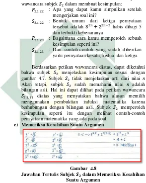 gambar 4.7. Subjek     tidak menjelaskan arti dari nilai n  