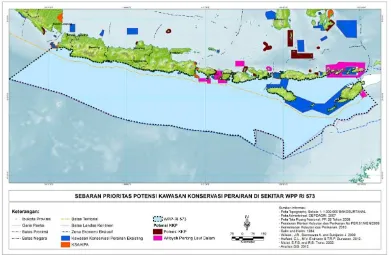 Gambar 7. Peta Sebaran Prioritas Potensi Kawasan Konservasi Perairan diWPPNRI 573Sumber:Direktorat Konservasi dan Keanekaragaman Hayati Laut, DJPRL