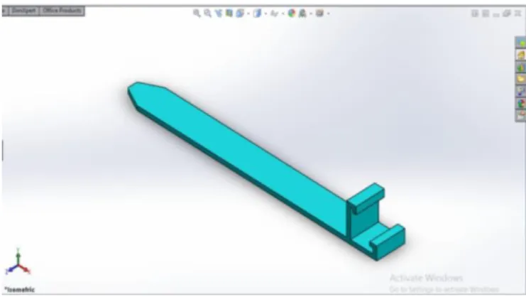 Gambar 3.11 Desain fork atau garpu 
