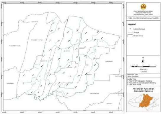Gambar 1. Peta Lokasi Pengambilan Sampel  B.  Bahan dan Alat 