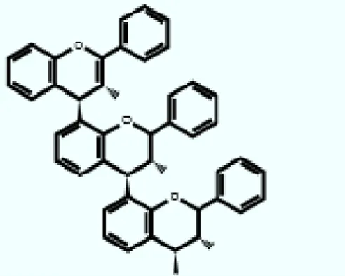 Gambar 2.3 Struktur senyawa proantosianidin (Fine, 2000) 