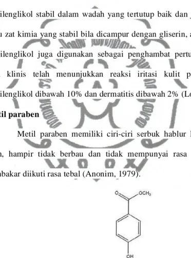 Gambar 5. Rumus Bangun Metil Paraben (Rowe dkk, 2003).