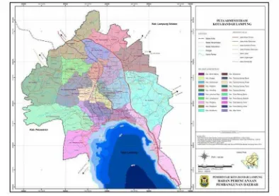 Gambar 2.  Peta Administrasi Kota Bandar Lampung