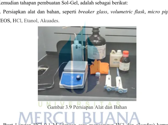 Gambar 3.9 Persiapan Alat dan Bahan 