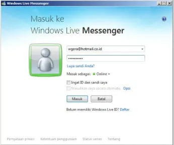 Gambar 22 Masuk dalam Windows Live Messenger 