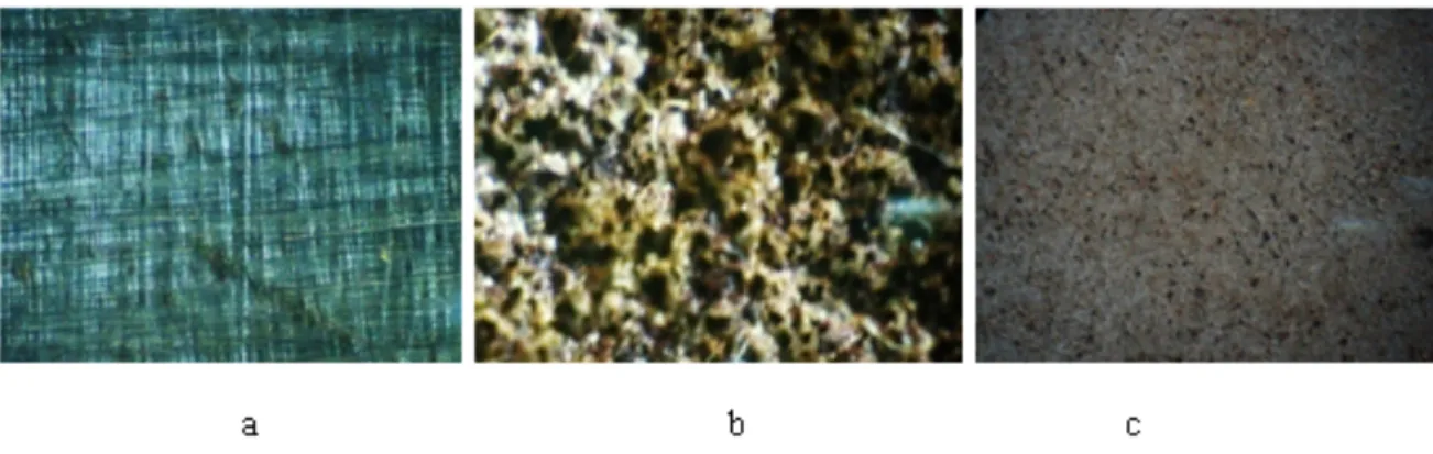 Gambar 10. Foto permukaan baja (a) baja awal sebelum dimasukkan dalam medium korosif. (b)  baja yang direndam dalam medium HCl 2N