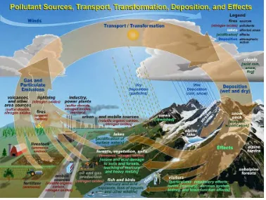 Figure 2.1: Air emissions sources, transport and effect 