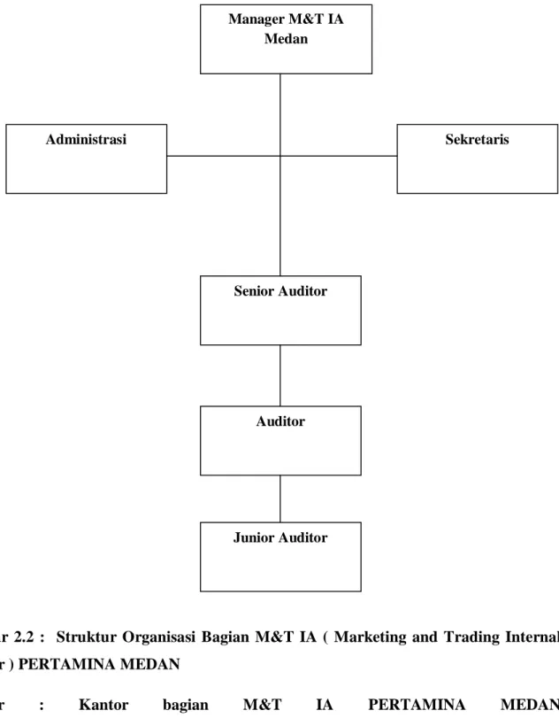 Gambar 2.2 :  Struktur Organisasi Bagian M&amp;T IA ( Marketing and Trading Internal  Auditor ) PERTAMINA MEDAN 