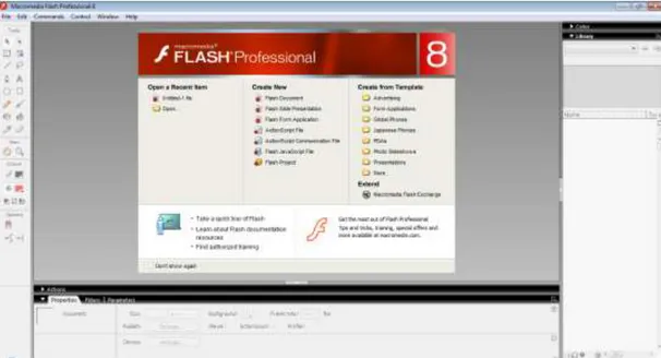 Gambar 2.1 Tampilan Awal Macromedia Flash 8 
