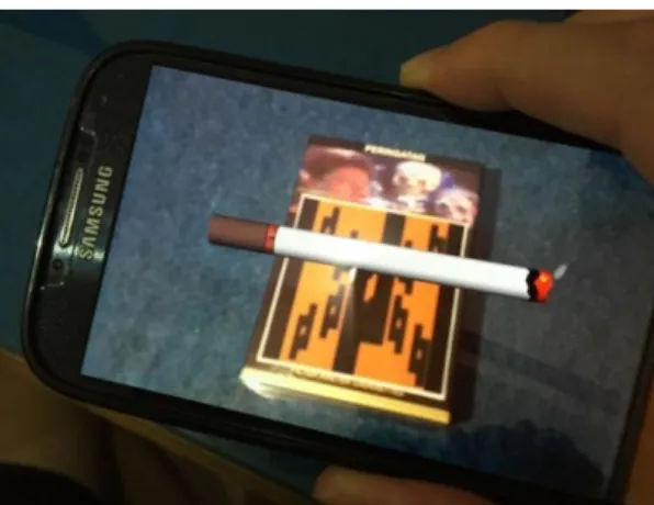 Gambar 11. Tampilan Objek 3D  5.  Menjalankan Fungsi Aplikasi Petunjuk Bahaya Merokok 