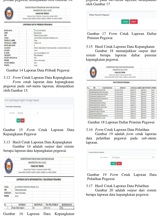 Gambar 14 Laporan Data Pribadi Pegawai 