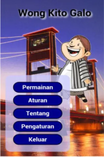 Gambar 4 Tampilan Menu Utama  3.2  Tampilan Menu Permainan 