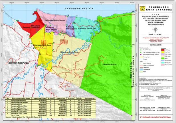 Gambar 1. Peta Distrik Muara Tami, Kotamadya Jayapura 