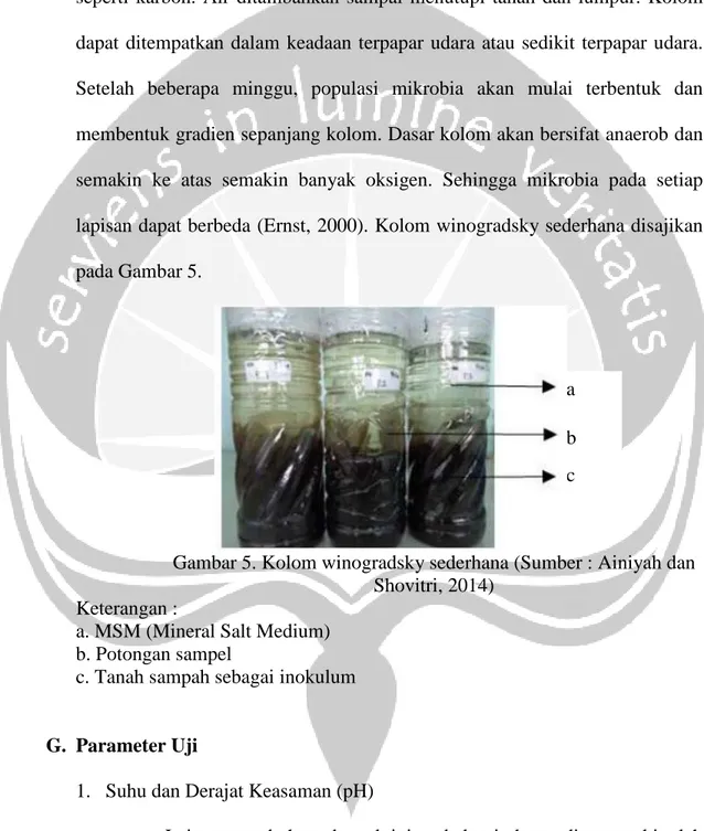 Gambar 5. Kolom winogradsky sederhana (Sumber : Ainiyah dan  Shovitri, 2014) 