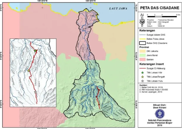 Gambar 1 Peta lokasi Sub DAS Cihideung, DAS Cisadane 
