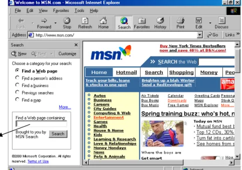 Gambar 10. search bar dalam sebuah website (msn.com) Search bar 