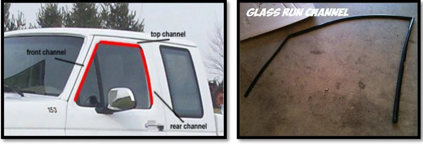 Figure 2.1: Example Application of glass run channel. (Ford 4WD, 2008) 