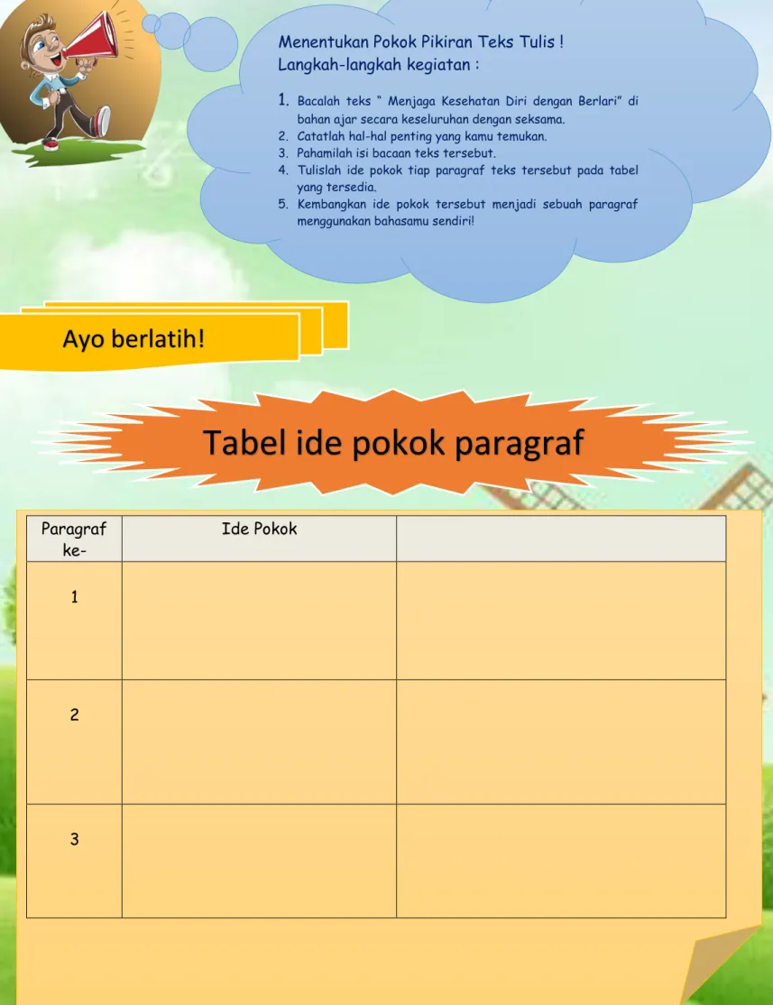 Tabel ide pokok paragraf 