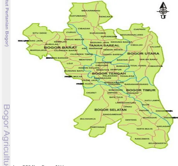 Gambar 5.1  Peta Wilayah Kota Bogor 