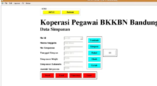 Gambar 5.8. Menu Simpanan 