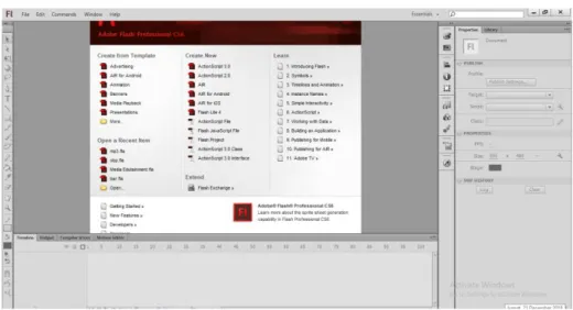 Gambar  01. Jendela  Dialog  Adobe flash CS6 