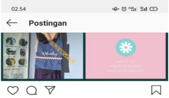 Gambar 1. Instagram rumahtapis.com. 