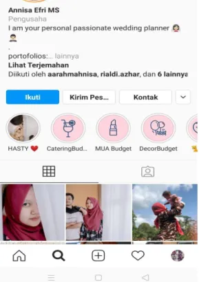 Gambar 2. Instagram a.n Anisa Efri. 