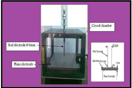 Figure 2   Complete closed chamber electrode configuration setup for surface discharge test  